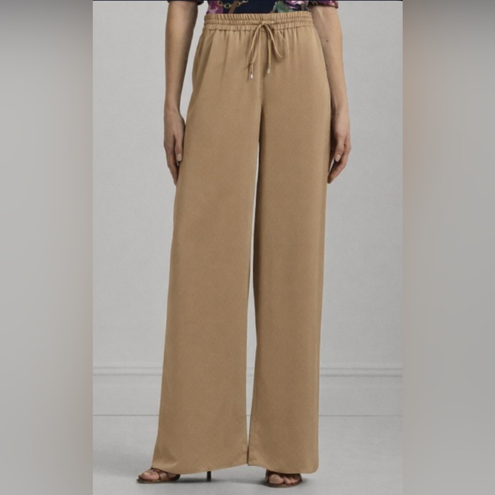 Wide Leg Drawstring Pants in Camel